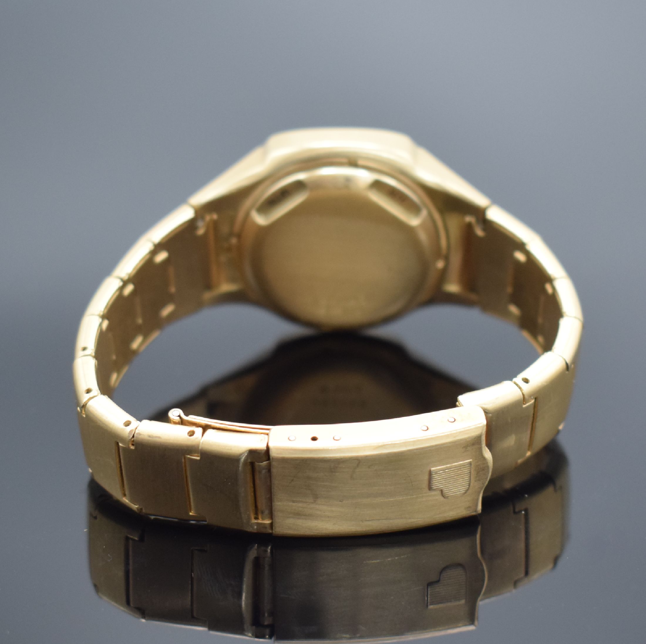Detail c: PULSAR P4 LED Time Computer / TIFFANY & CO sehr seltene LED Armbanduhr in GG 585/000, USA um 1975, quarz, Geh. an orig. Goldband m. Faltschl. in GG ...