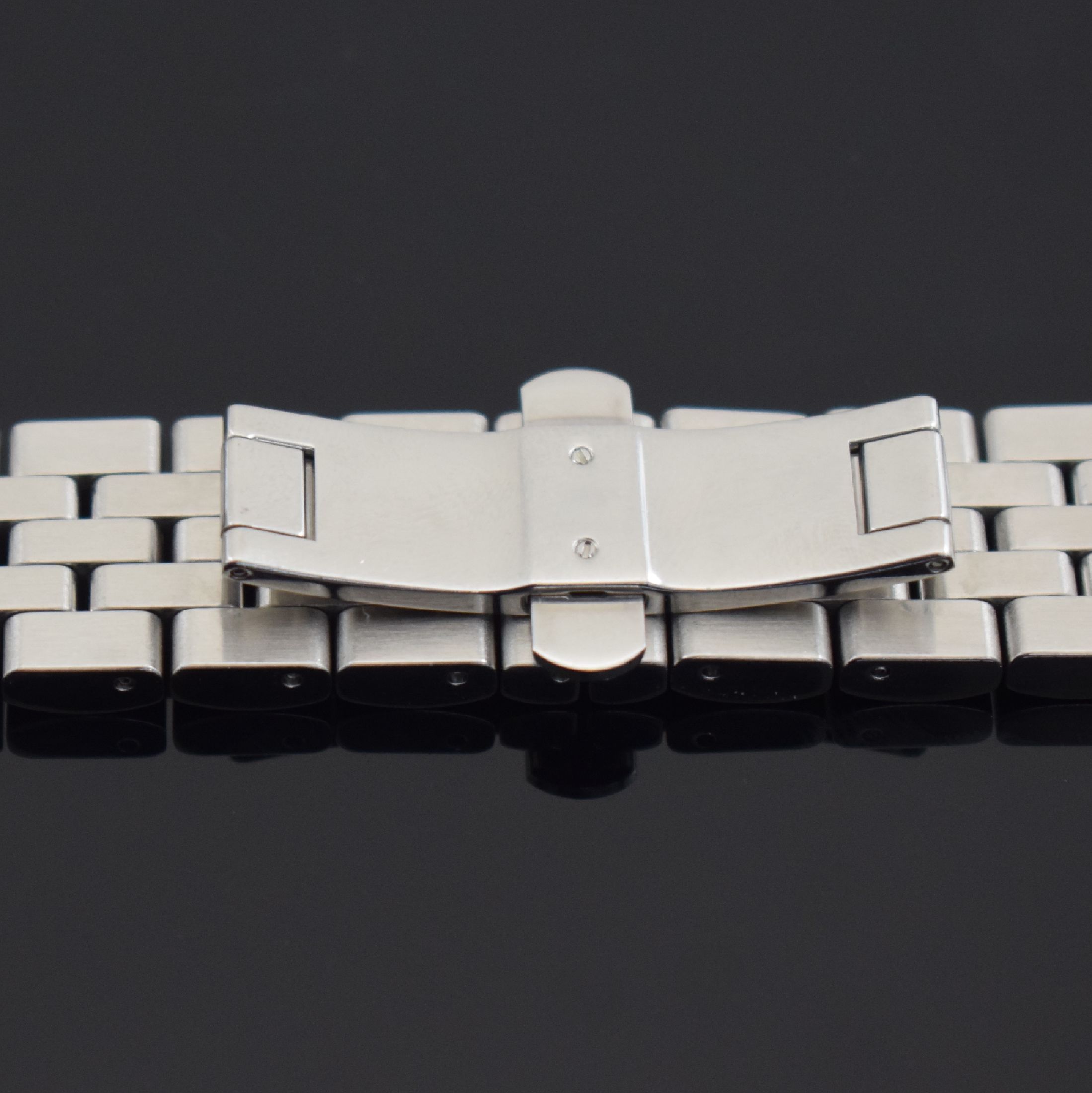 Detail b: ZENITH Stahlband für Modell Rainbow, Anstöße 20 mm, L. ca. 15,5 cm, in gebrauchsfähigem Zustand, zus. Faltschl. für Lederbänder anbei, EZ 2-3