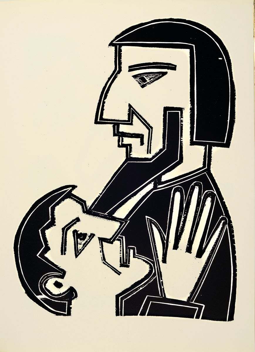Detail b: Werner Gothein, 1890 Karlsruhe - 1968 Unteruhldingen/Bodensee, Schüler Ernst Ludwig Kirchners am MUIM-Institut, schuf Entwürfe für versch. ...