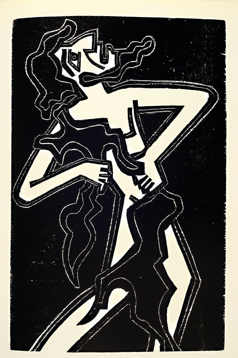 Detail c: Werner Gothein, 1890 Karlsruhe - 1968 Unteruhldingen/Bodensee, Schüler Ernst Ludwig Kirchners am MUIM-Institut, schuf Entwürfe für versch. ...