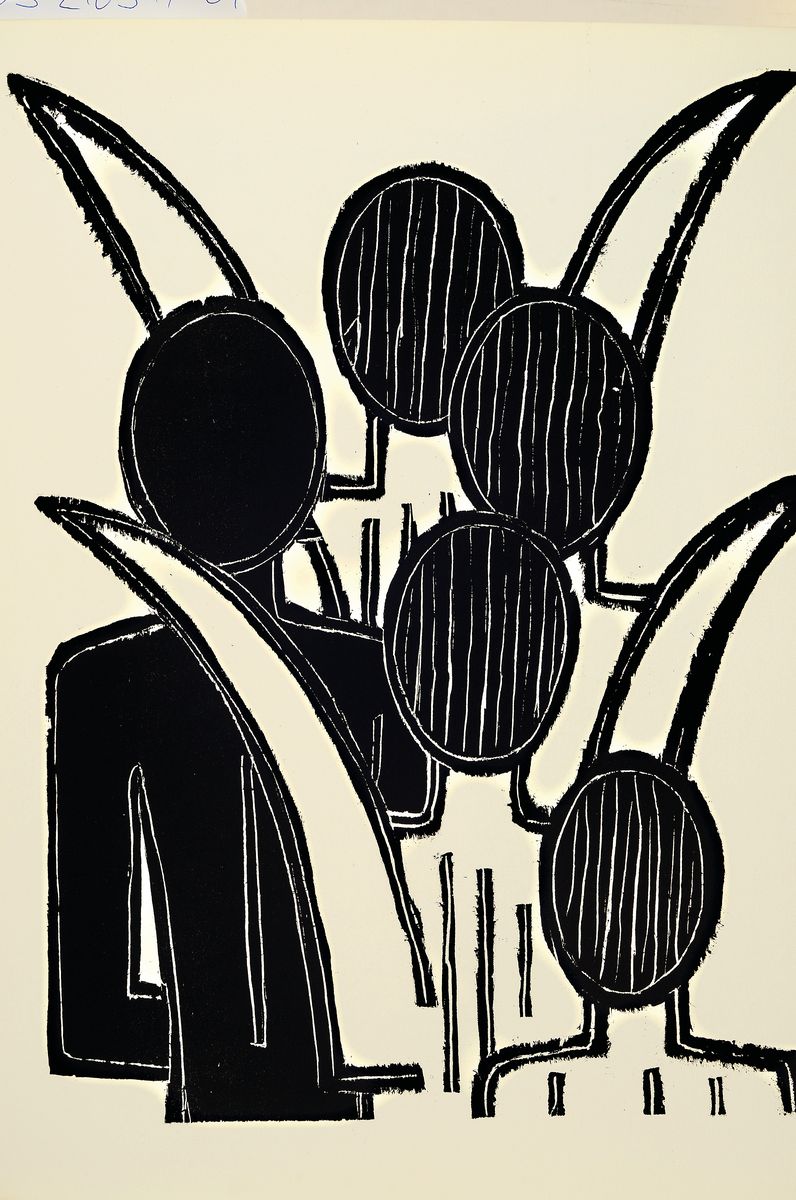 Detail k: Werner Gothein, 1890 Karlsruhe - 1968 Unteruhldingen/Bodensee, Schüler Ernst Ludwig Kirchners am MUIM-Institut, schuf Entwürfe für versch. ...
