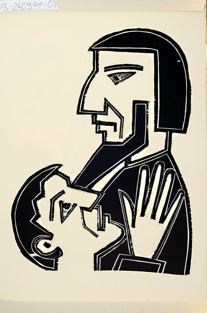 Detail m: Werner Gothein, 1890 Karlsruhe - 1968 Unteruhldingen/Bodensee, Schüler Ernst Ludwig Kirchners am MUIM-Institut, schuf Entwürfe für versch. ...