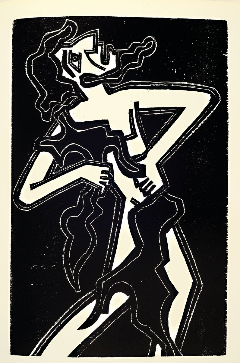 Detail n: Werner Gothein, 1890 Karlsruhe - 1968 Unteruhldingen/Bodensee, Schüler Ernst Ludwig Kirchners am MUIM-Institut, schuf Entwürfe für versch. ...