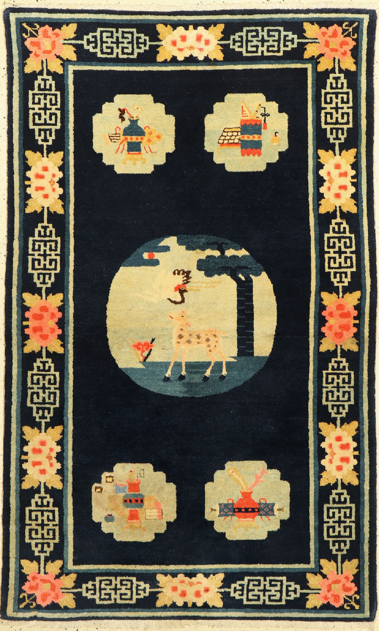 Pao Tow antik, China, um 1900, Wolle auf Baumwolle, ca. 160 x 98 cm, EHZ: 2(Sehr guter Zustand).