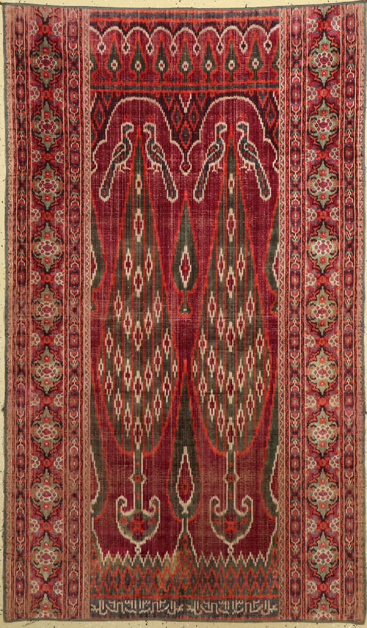 Antiker Seiden Ikat, Uzbekistan, um 1900, Naturseide, ca. 187 x 110 cm, EHZ: 3-4