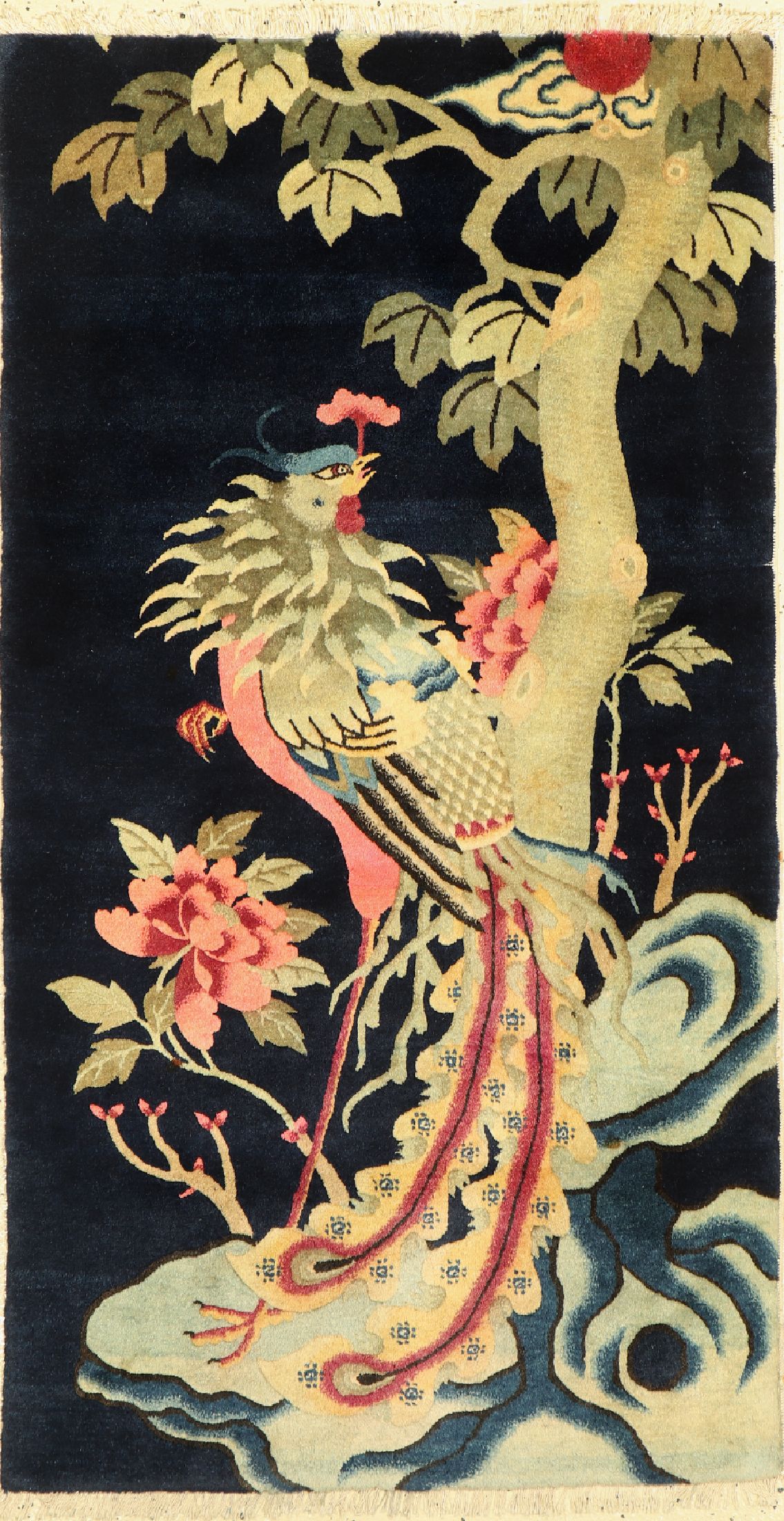 Pao Tow antik, China, um 1900, Wolle auf Baumwolle, ca. 140 x 77 cm, EHZ: 2(Sehr guter Zustand)