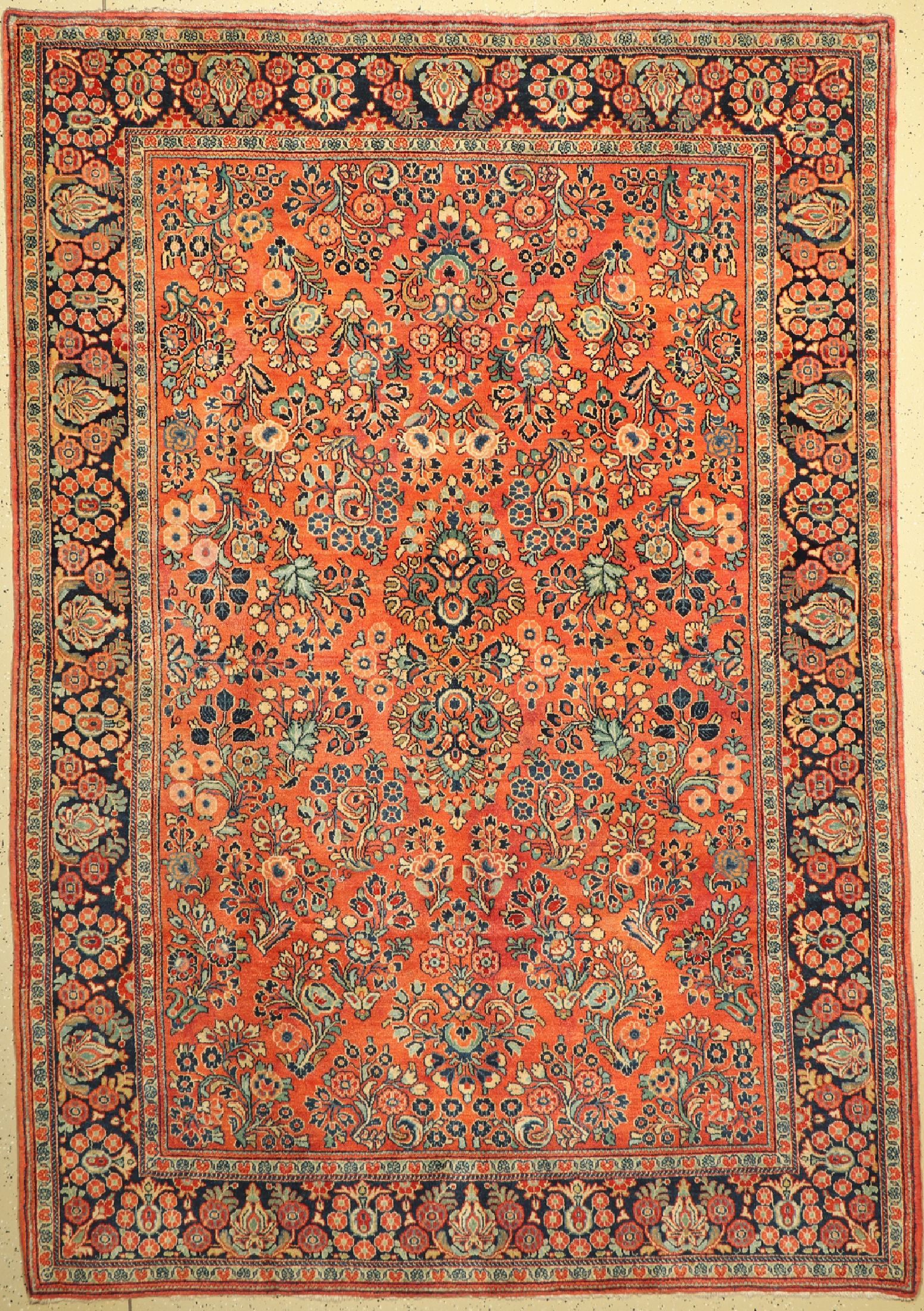 Sarogh fein, Persien, um 1960, Korkwolle, ca. 275 x 193 cm, gereinigt, EHZ: 2