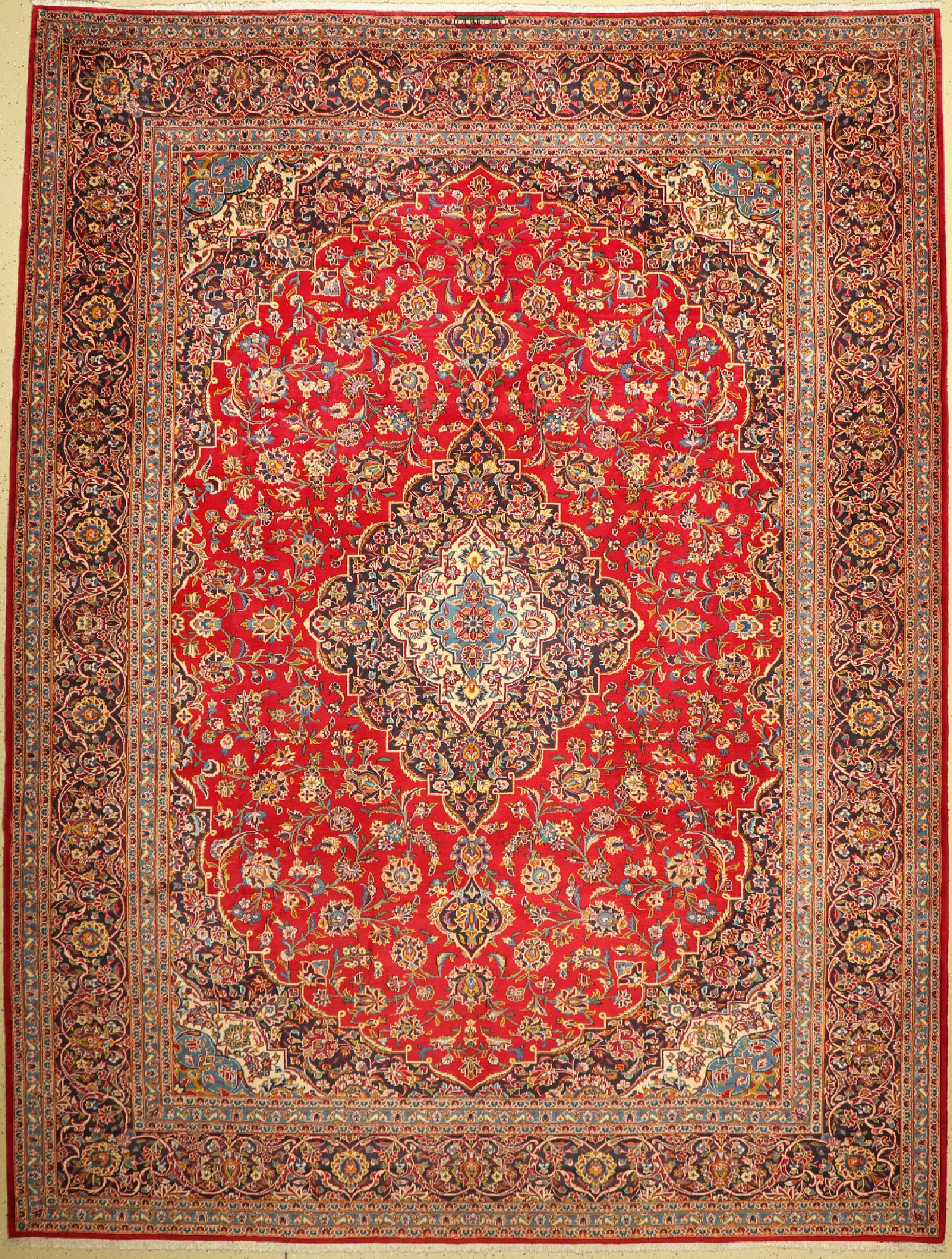 Keschan signiert(Talebian), Persien, ca. 50Jahre, Wolle auf Baumwolle, ca. 408 x 308 cm, EHZ: 2