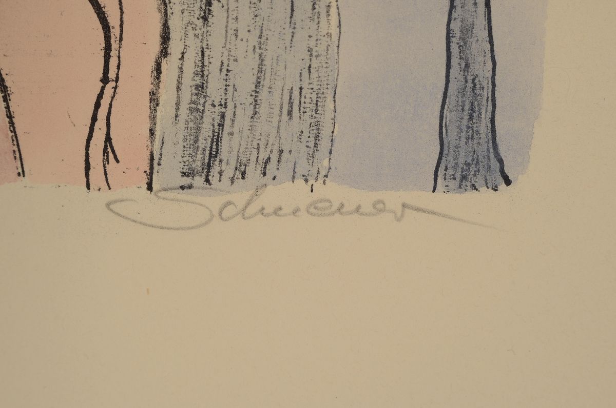 Detail a: David Schneuer, 1905-1988, Farblithografie, sign., 185/200, ca. 75x53 cm