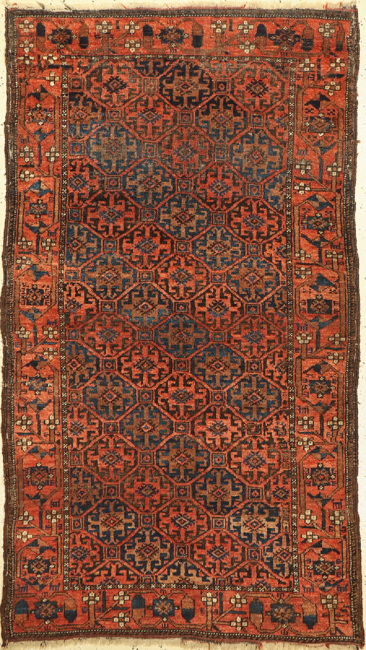 Antiker Belutsch, Persien, 19.Jhd, Wolle auf Wolle, ca. 173 x 99 cm, (Alters-und Gebrauchsspuren)