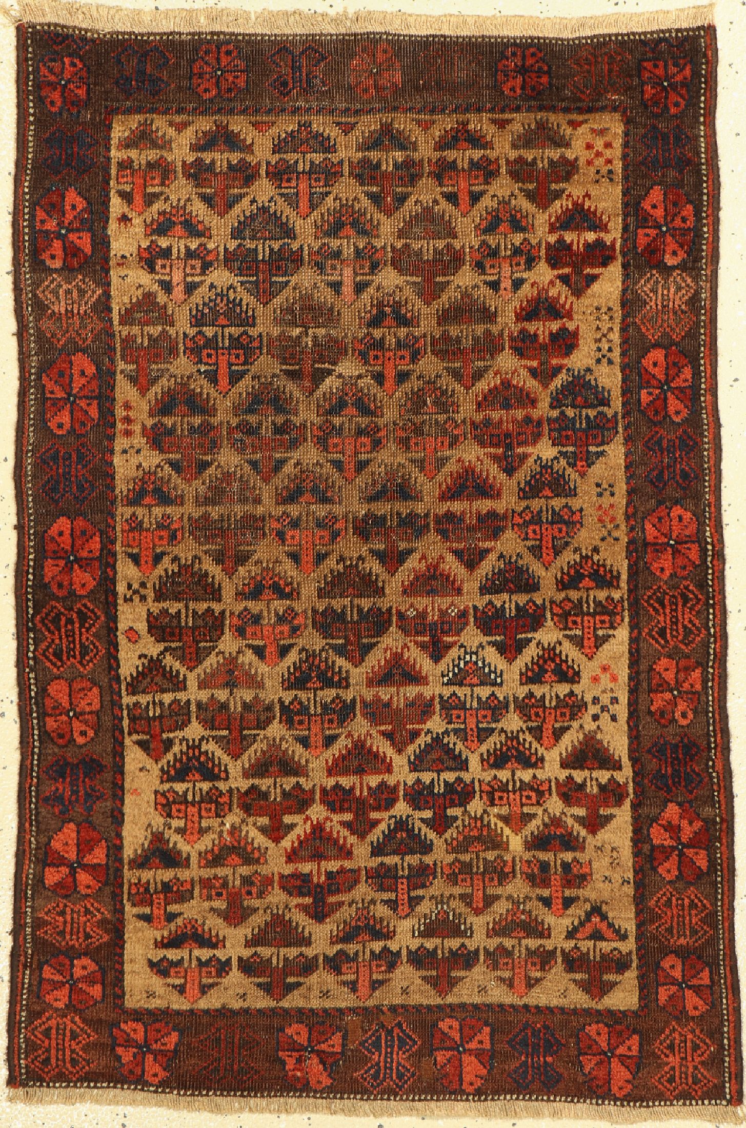 Antiker Belutsch, Persien, 19.Jhd, Wolle auf Wolle, ca. 114 x 76 cm, (Alters-und Gebrauchsspuren)