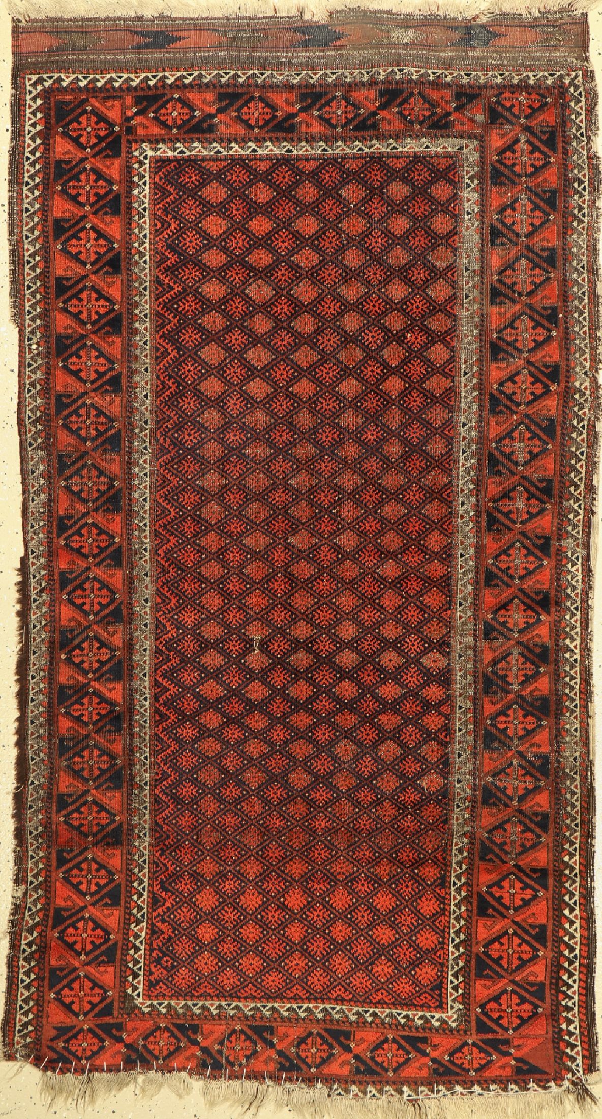 Antiker Belutsch, Persien, 19.Jhd, Wolle auf Wolle, ca. 183 x 103 cm, (Alters-und Gebrauchsspuren)