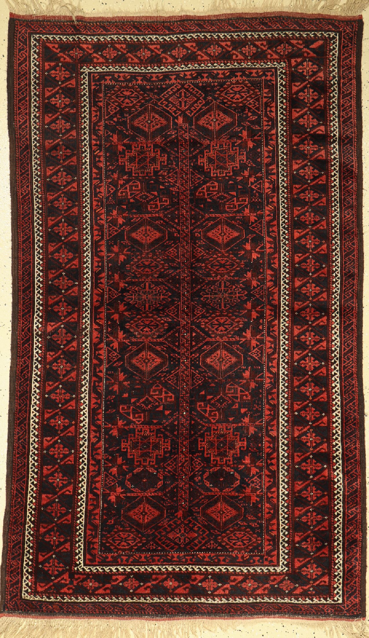 Antiker Belutsch, Persien, 19.Jhd, Wolle auf Wolle, ca. 204 x 122 cm, (Alters-und Gebrauchsspuren)