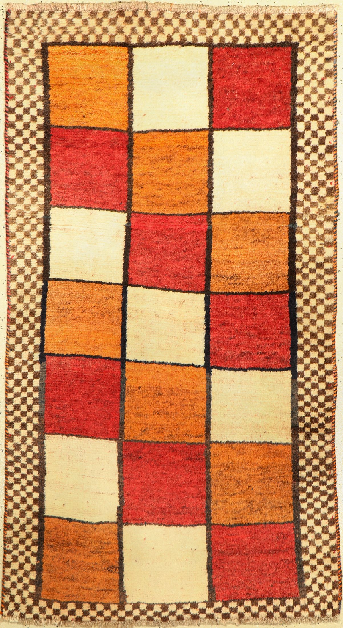 Gabbeh alt, Persien, um 1950, Wolle auf Wolle, ca. 171 x 94 cm, gereinigt, EHZ: 2-3