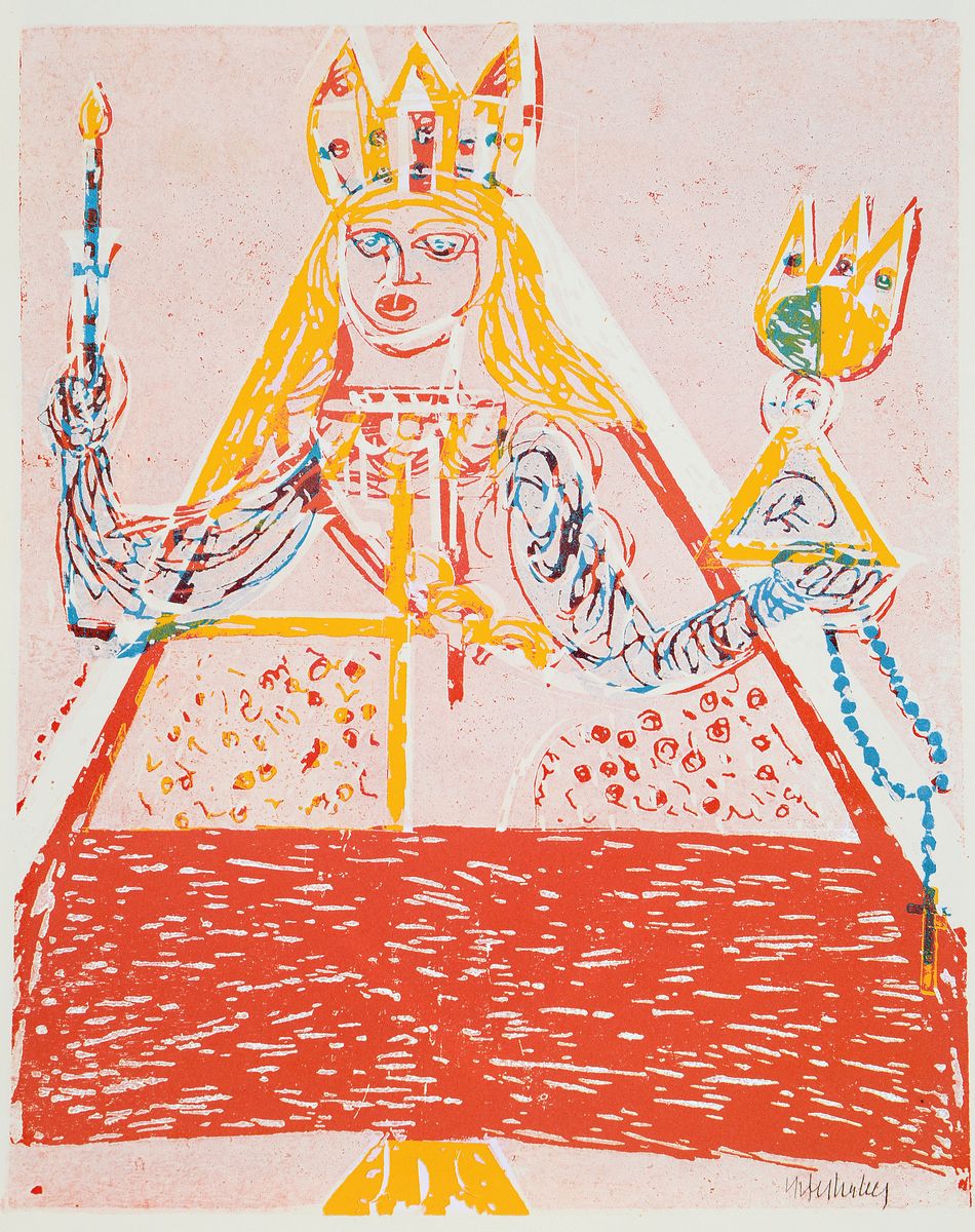 Detail a: HAP Grieshaber, 1909-1981, 2 Arbeiten: Grieshaber der Holzschneider, Büchergilde Gutenberg 1964, mit zahlreichen farbigen und schwarzweißen ...