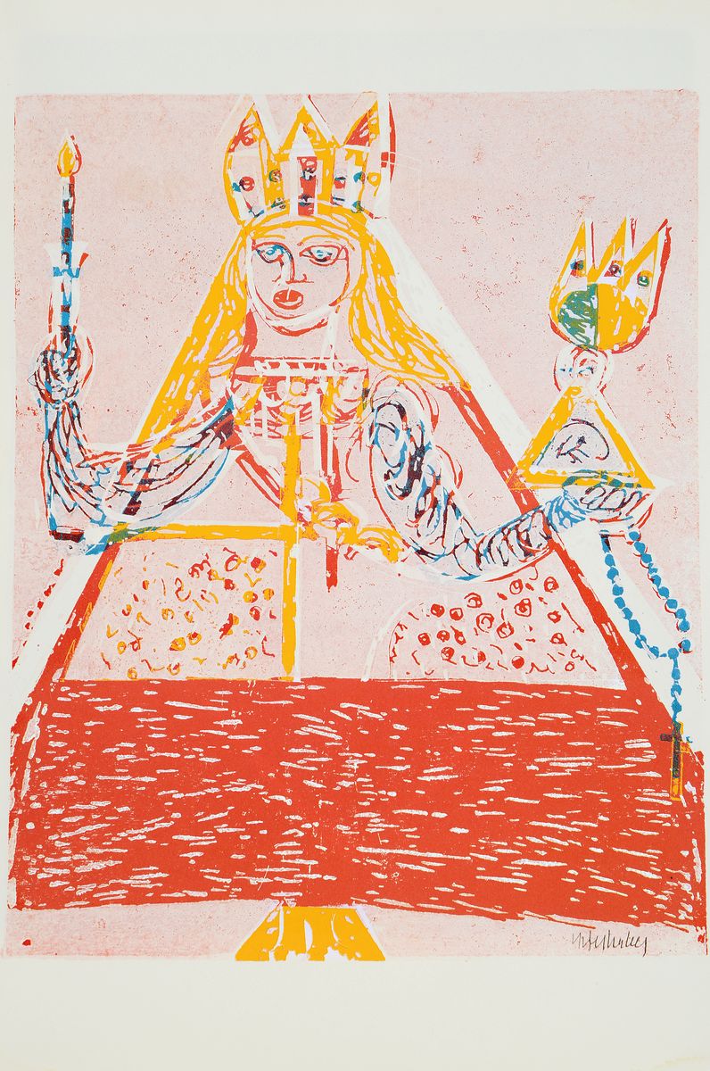 Detail l: HAP Grieshaber, 1909-1981, 2 Arbeiten: Grieshaber der Holzschneider, Büchergilde Gutenberg 1964, mit zahlreichen farbigen und schwarzweißen ...