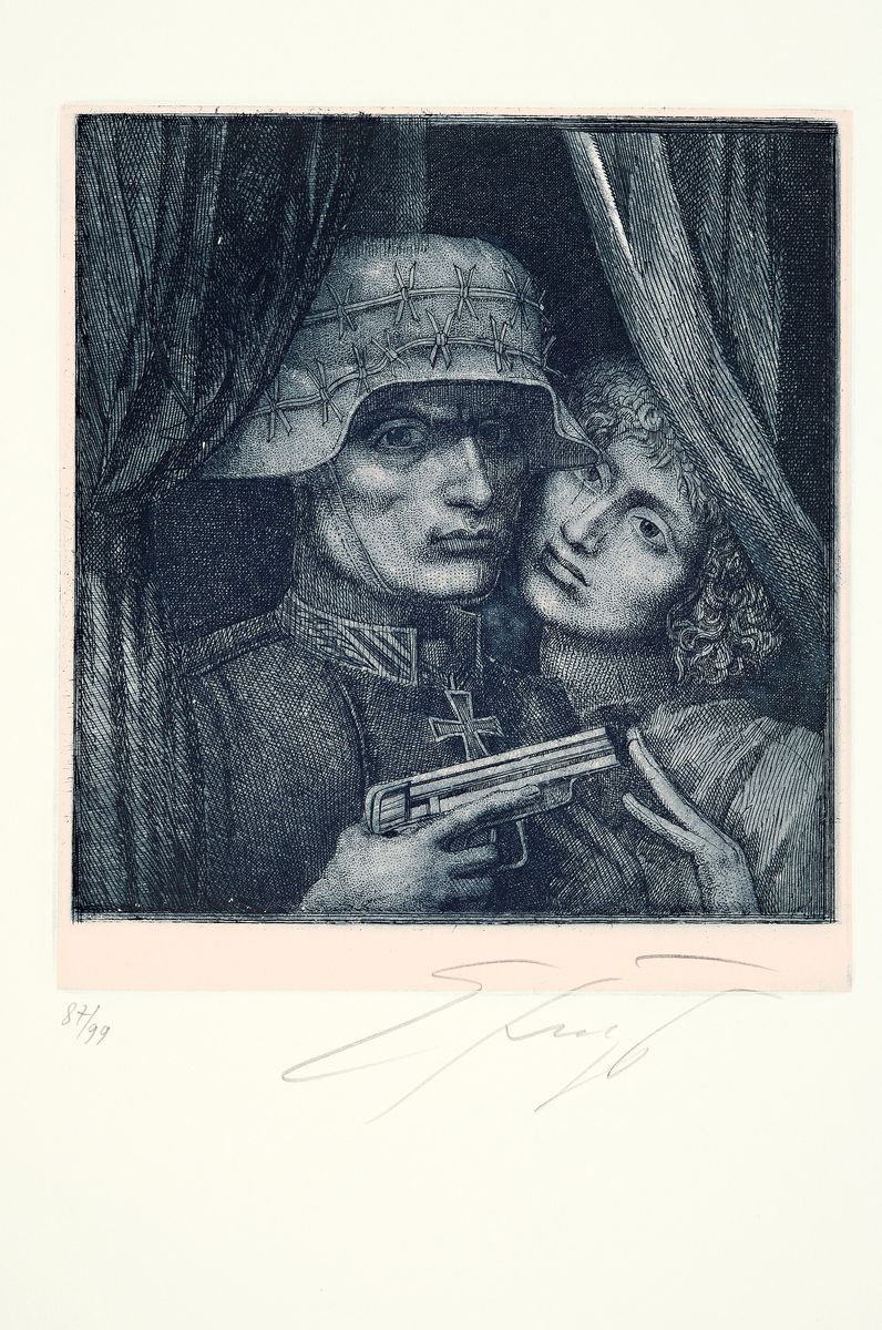 Detail k: Ernst Fuchs, 1930-2015, Sechzehn und eins, Mappe mit 12 (von 17) Aquatinta-Radierungen, Edition Volker Huber 1976, alle handsign. und num. 87/99, ...