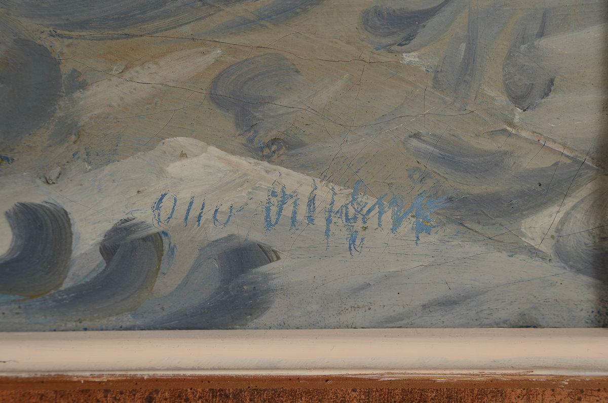 Detail a: Otto Ditscher, 1903-1987 Neuhofen, Blumenstillleben mit Chrysanthemen, Öl/Lwd, rechts unten signiert, ca. 70x50cm, R. ca. 78x58cm