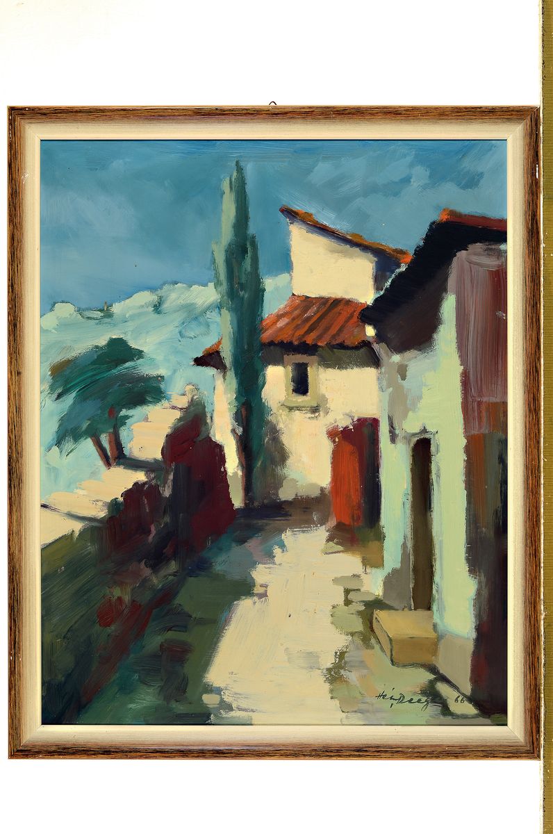 Detail k: Heiner Deege, 1920-2007 Haßloch, 2 Pendants mit südlichen Landschaften, Öl/Malkarton, rechts unten signiert, je ca. 50x40cm, R. ca. 54x44cm