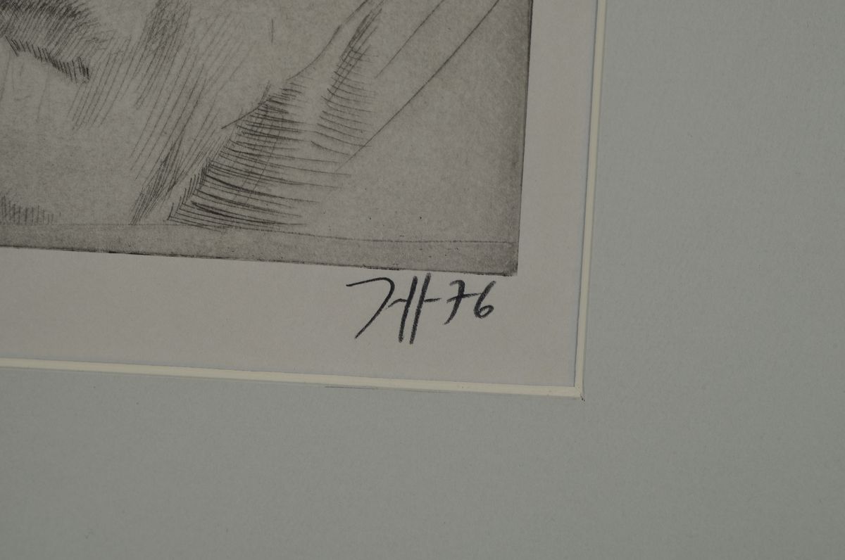 Detail a: Horst Janssen, 1929 - 1995 Hamburg, Studium an der Landeskunstschule Hamburg als Meisterschüler bei Alfred Mahlau, hier: Kaltnadelradierung, ...