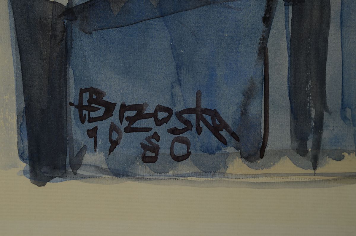 Detail a: Heinz Brzoska, 1942 Kattowitz - 2015 Ludwigshafen am Rhein, Ausbildung an der Kölner Werkschulen, hier: 2 Aquarelle, traumhafte Kompositionen mit ...