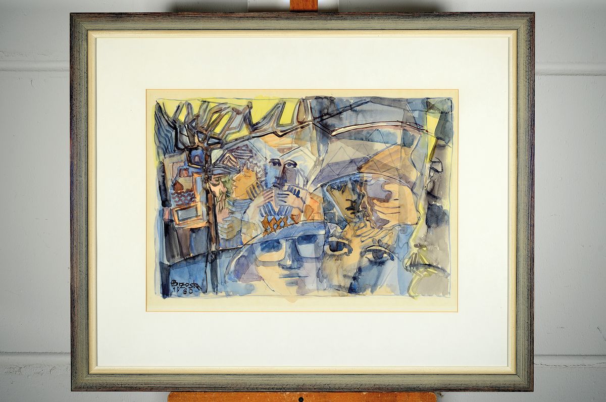 Detail k: Heinz Brzoska, 1942 Kattowitz - 2015 Ludwigshafen am Rhein, Ausbildung an der Kölner Werkschulen, hier: 2 Aquarelle, traumhafte Kompositionen mit ...