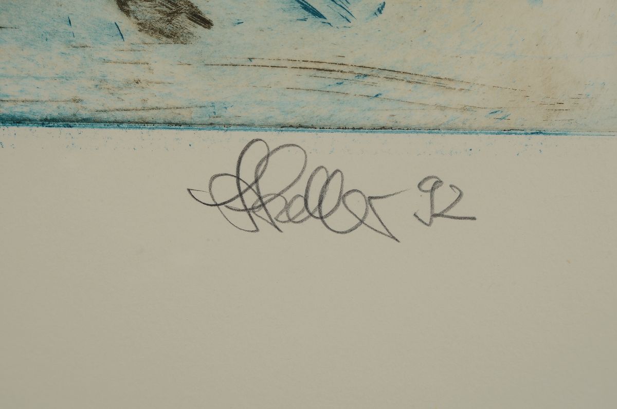 Detail a: Klaus Heinrich Keller, 1938 - 2018 Godramstein, Studium an der Akademie Mannheim bei Paul Berger-Bergner, Mitglied der Künstlervereinigung ...