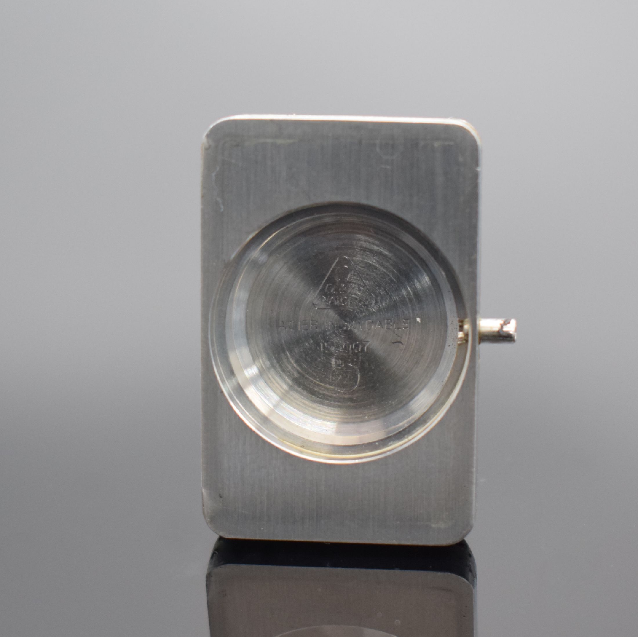 Detail i: OMEGA De Ville Herrenarmbanduhr Referenz 155.007, Automatik, Schweiz um 1972, aufw. mass. Edelstahlstülpgeh. inkl. Gliederband m. Faltschl., blaues ...