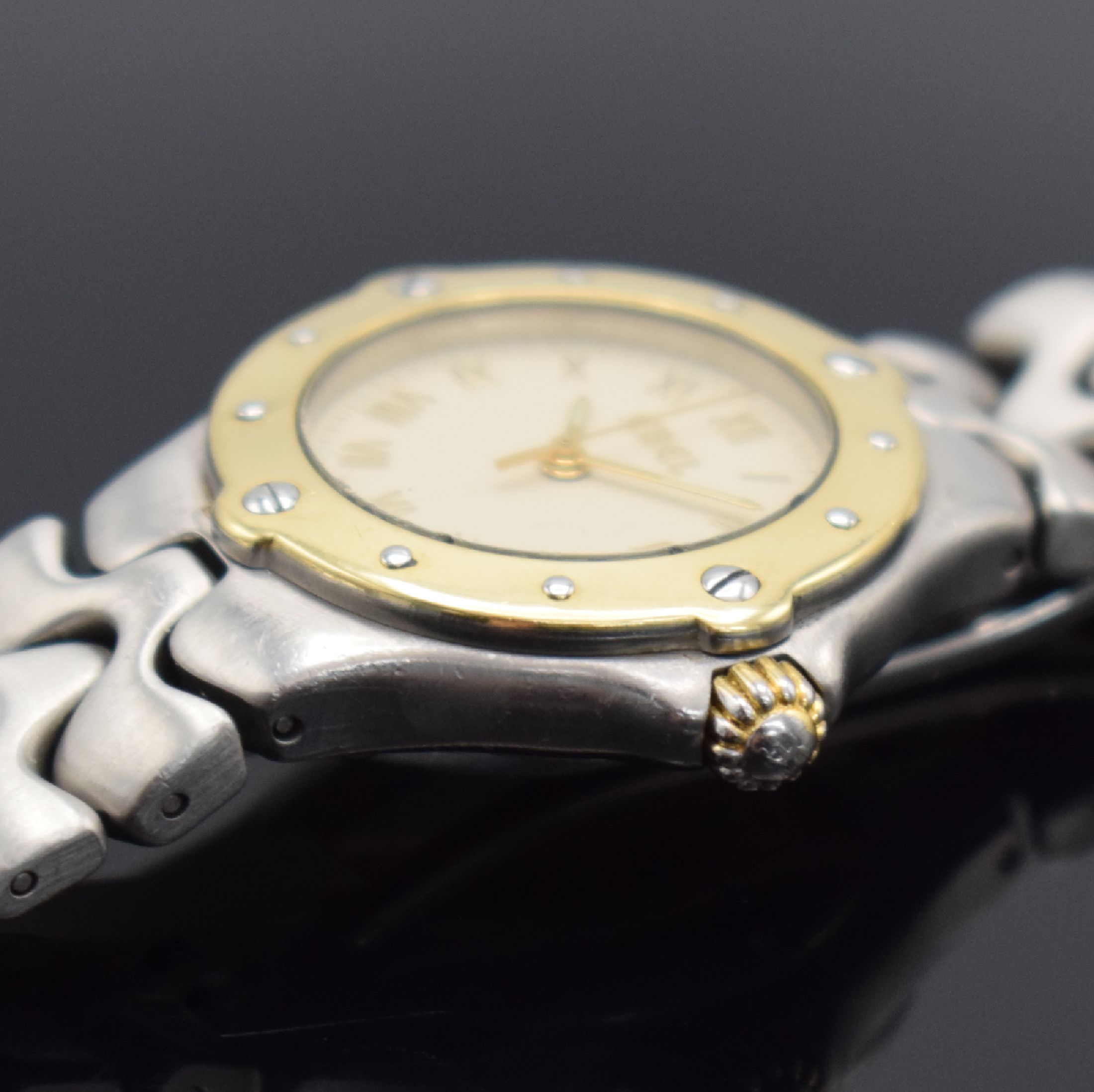 Detail c: EBEL Damenarmbanduhr Sportwave Referenz 6087621, Schweiz um 1995, quarz, Ref. 6087621, z. T. verg. Edelstahlgeh. inkl. Gliederband mit dopp. ...