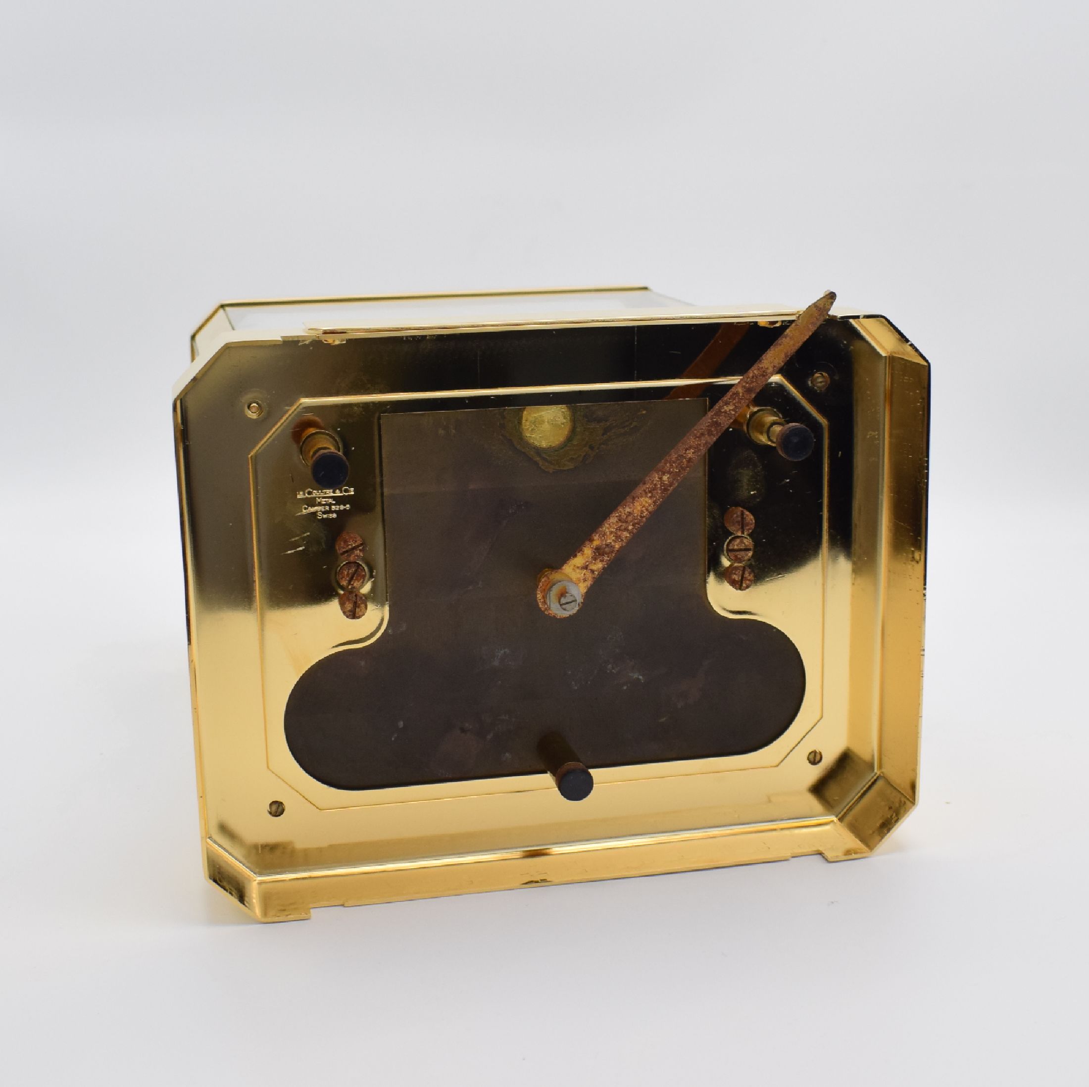 Detail f: LeCoultre Tischuhr Pendule Perpetuelle Serie Atmos, Schweiz um 1970, neu verg. & 5-seitig verglastes Geh., emailfarb. Zifferbl. mit aufges. Indizes ...