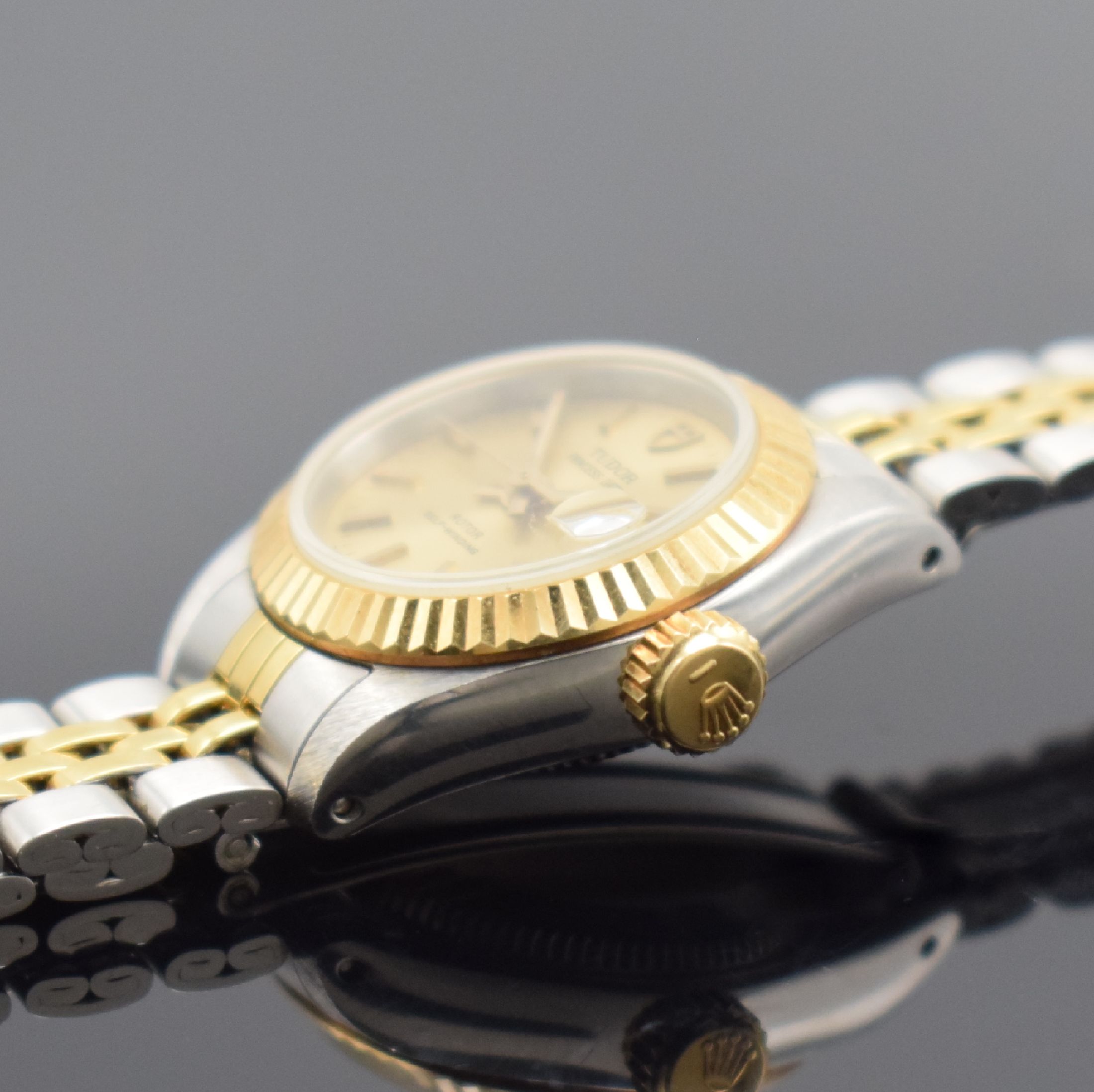 Detail c: TUDOR Damenarmbanduhr Princess Date Referenz 92513 im original Rolex Gehäuse, Automatik, Schweiz um 1997, Edelstahl/Gold kombiniert inkl. orig. ...