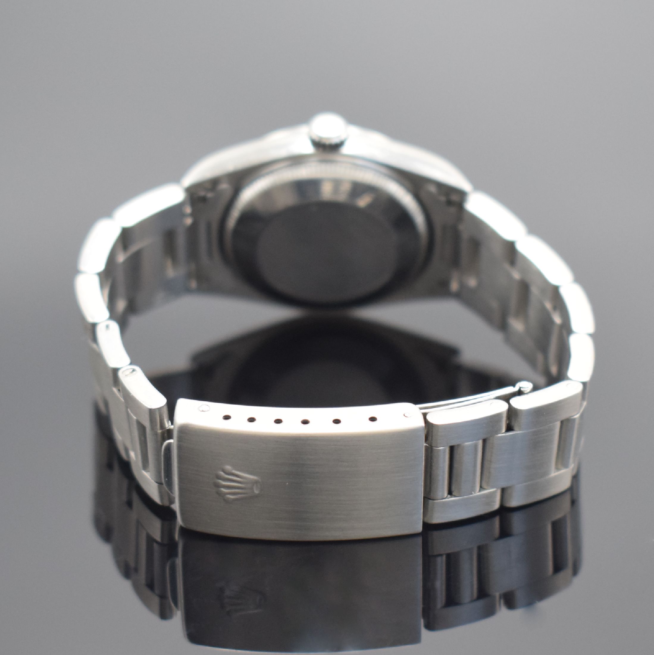 Detail b: ROLEX Mediumarmbanduhr Oyster Perpetual Referenz 77080, Automatik, Schweiz um 2002, Edelstahlgeh. inkl. Oysterband m. Faltschl., Boden & Krone ...