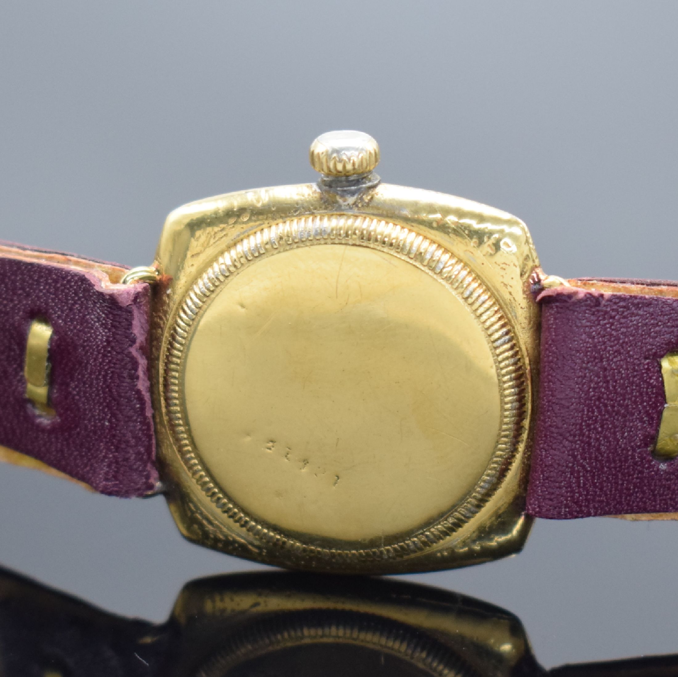 Detail c: ROLEX seltene Armbanduhr sogenannte Kanalschwimmer-Uhr, Schweiz/England um 1925, Handaufzug, 3-teil. verg. Carree-Cambree Geh. rest., Krone nicht ...