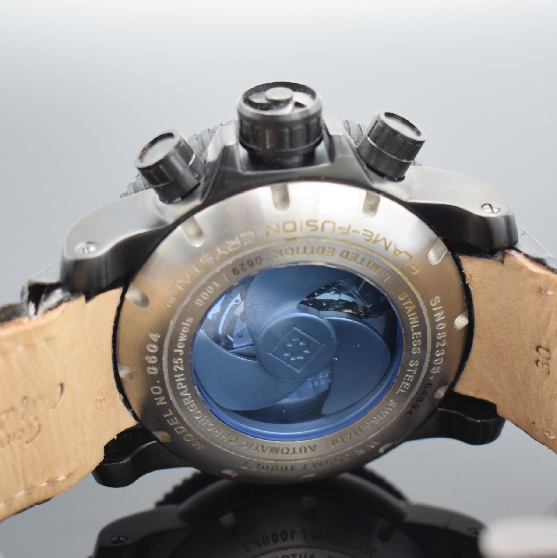 Detail d: INVICTA Reserve Sea Hunter limitierter Armbandchronograph in Stahl, Schweiz um 2011, Automatik, auf 1000 Stück limitiertes Sondermodell, Model Nr. ...