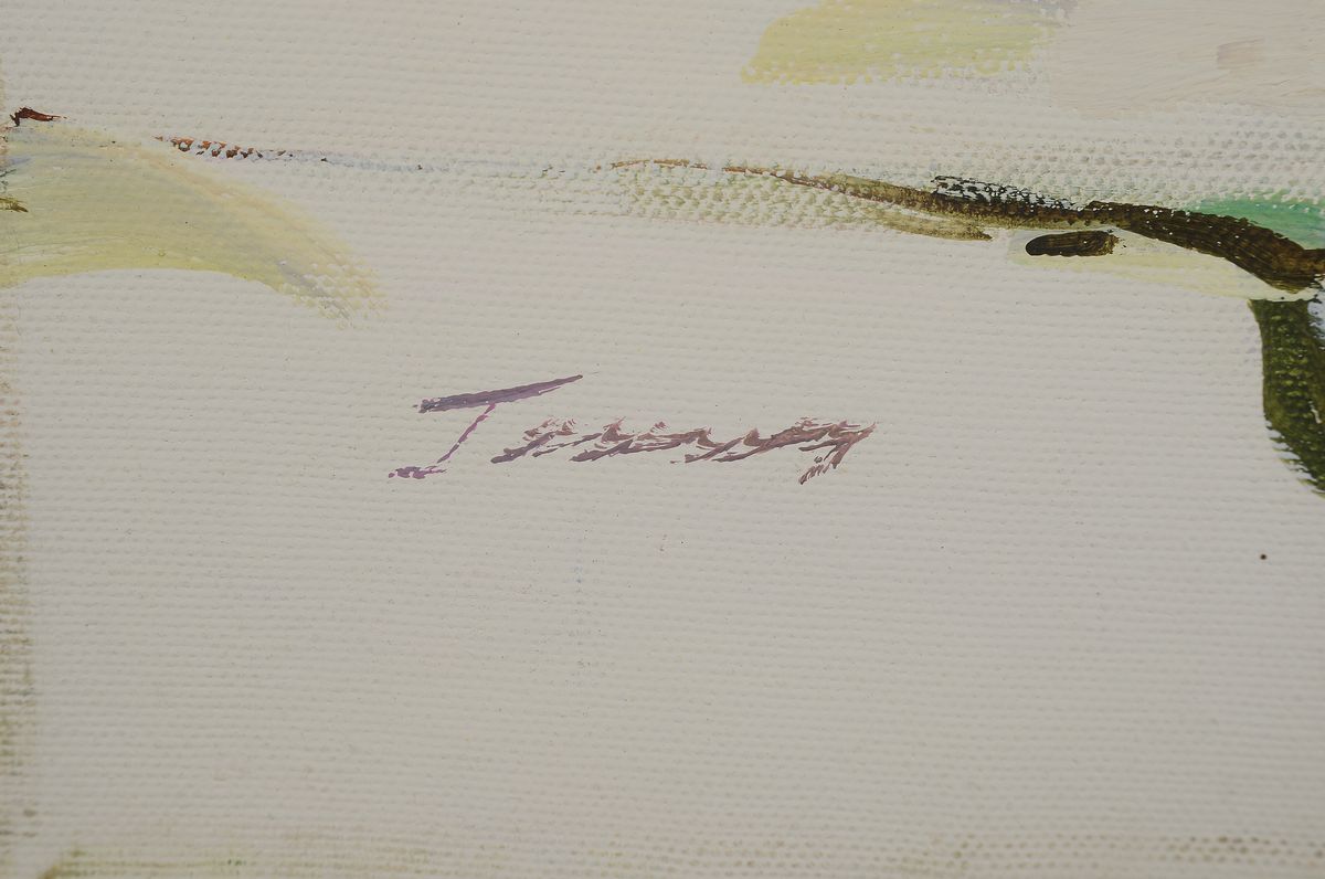 Detail a: Andrea Thoma, geb. 1961, reiches Blumenstillleben, Öl/Lwd, links unten signiert, 60x70 cm
