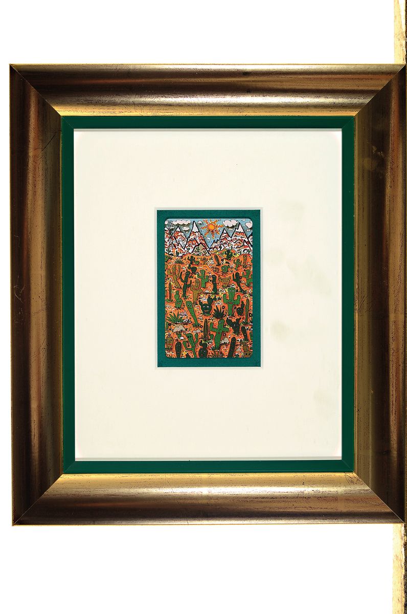 Detail k: James Rizzi, 1950 - 2021, fünf Telefonkarten, einmal num. 111/500, "Living Near The Water", handsigniert, 25.5 x 20 cm, und 3 Karten in ...