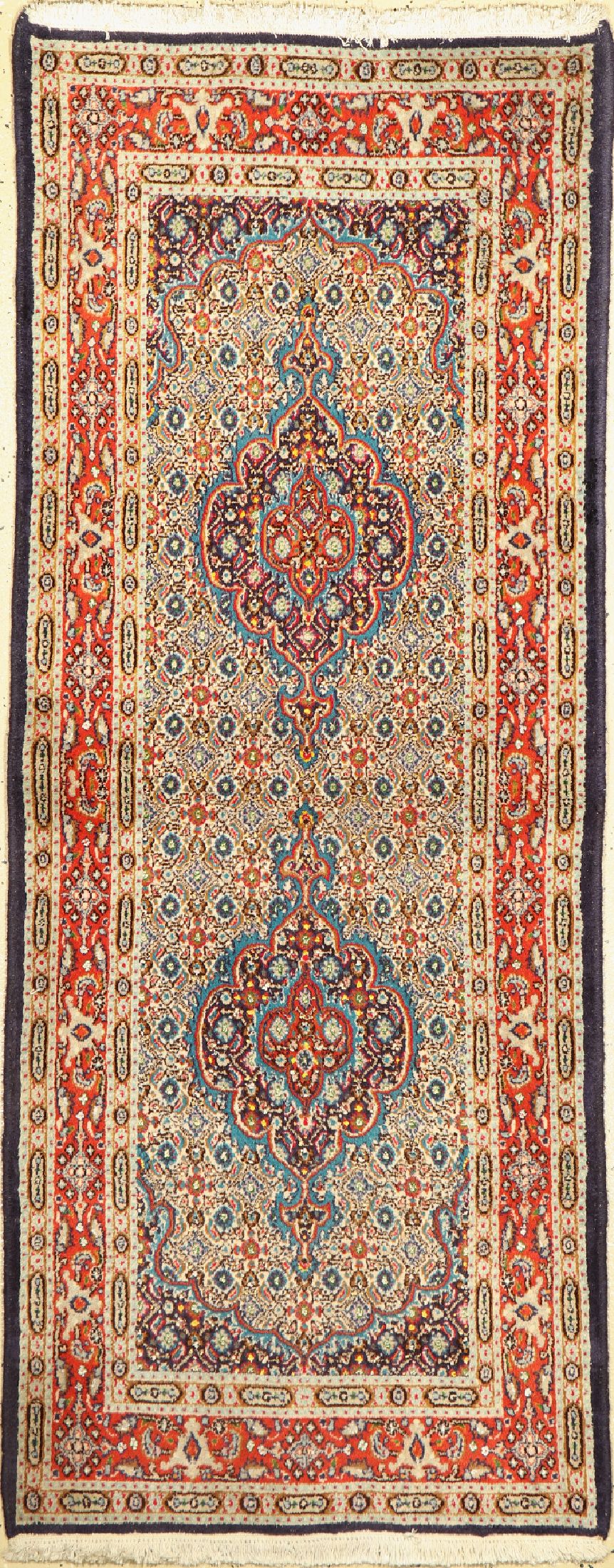 Mud fein, Persien, ca. 50 Jahre, Wolle mit Seide, ca. 197 x 79 cm, EHZ: 2