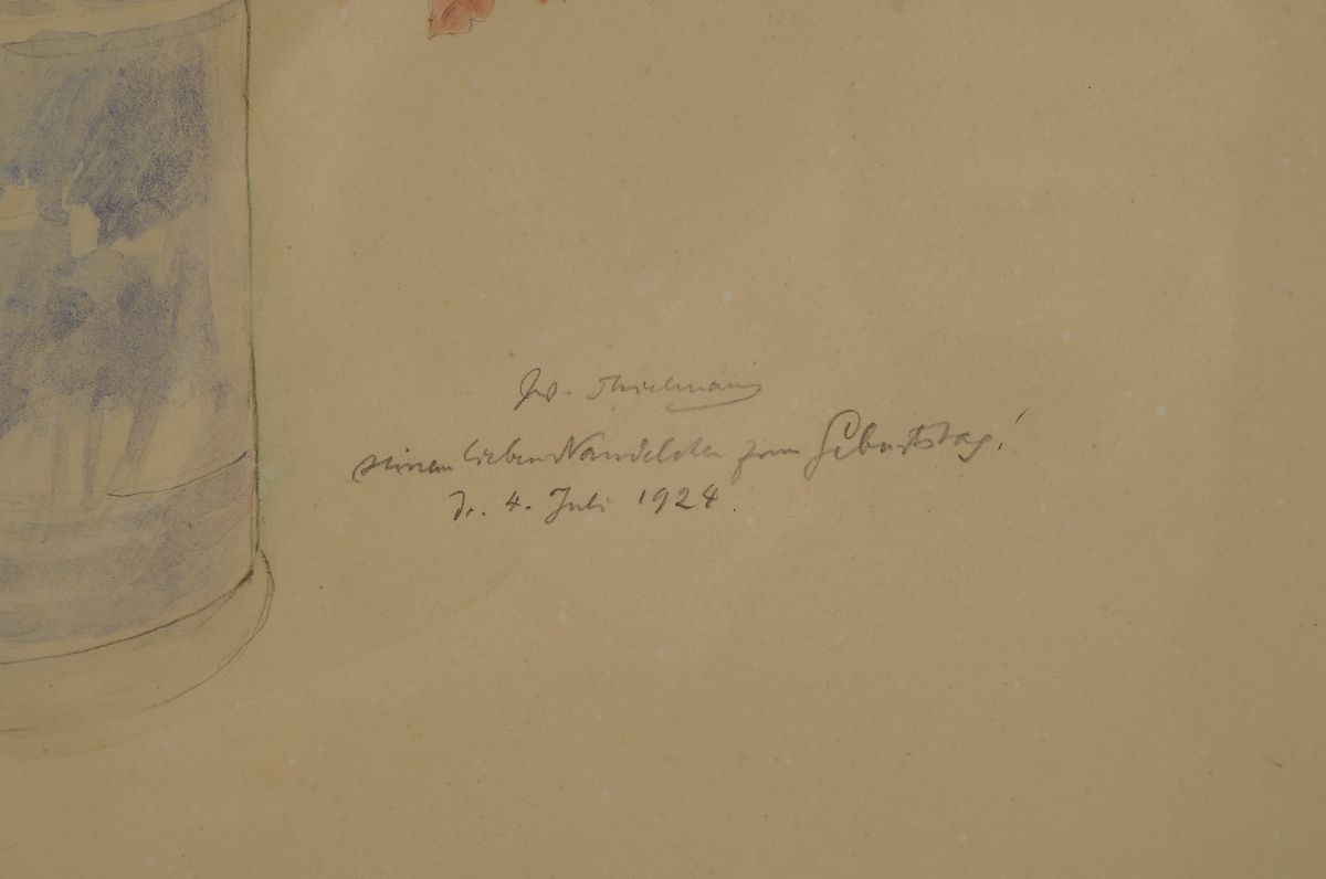 Detail a: Wilhelm Thielmann, 1868 - 1924, war Mitglied der Willingshäuser Malerkolonie, war befreundet mit Carl Bantzer und Hugo Mühlig, hier: Blumenstrauss ...