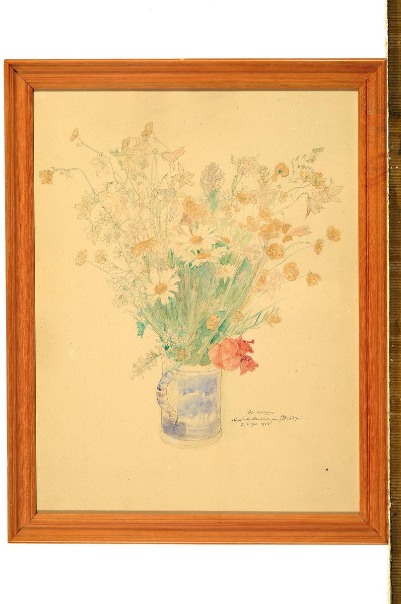 Detail k: Wilhelm Thielmann, 1868 - 1924, war Mitglied der Willingshäuser Malerkolonie, war befreundet mit Carl Bantzer und Hugo Mühlig, hier: Blumenstrauss ...