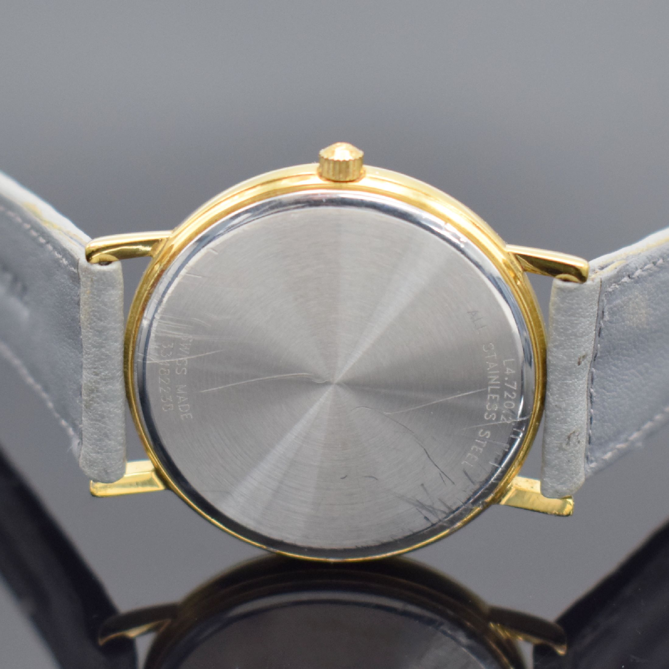 Detail c: LONGINES Armbanduhr Ref. L4.720.2, Schweiz um 2000, quarz, verg. Gehäuse, Edelstahlboden (Nutzsp.) gedr., weißes Zifferbl. m. röm. Zahlen, Datum, ...