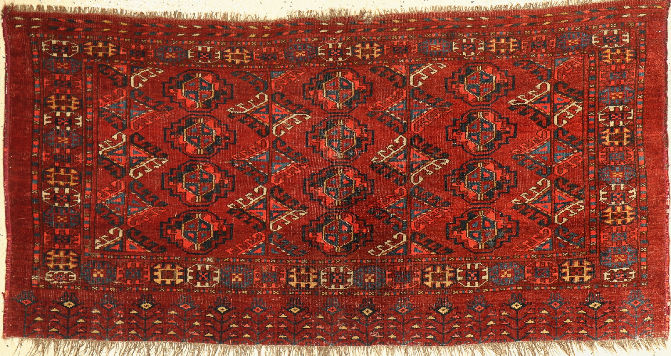 Tschowal antik, Turkmenistan, 19.Jhd, Wolleauf Wolle, ca. 155 x 78 cm, EHZ: 4