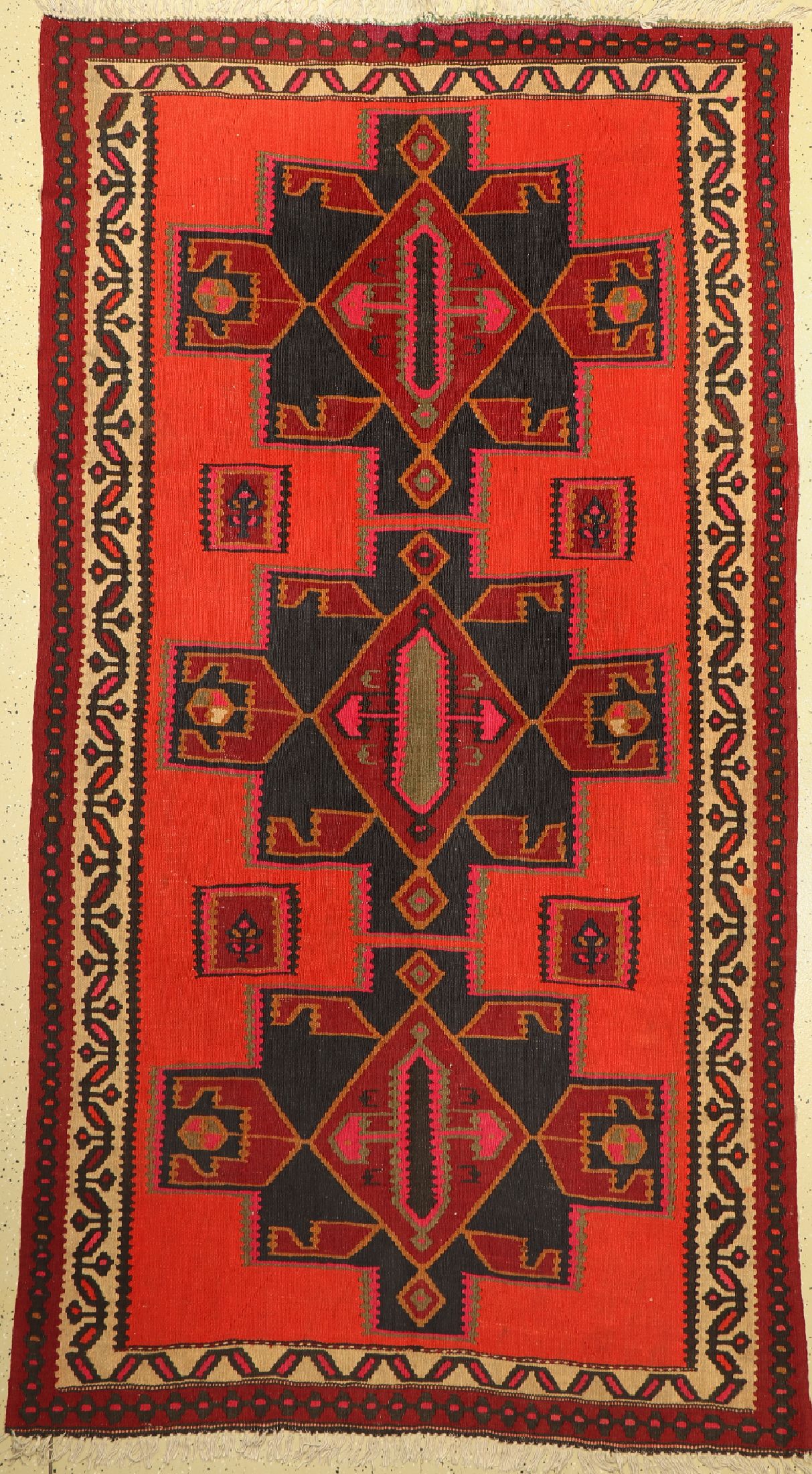 Westpersischer Dorfkelim, Persien, um 1960,Wolle auf Baumwolle, ca. 282 x 150 cm, EHZ: 2