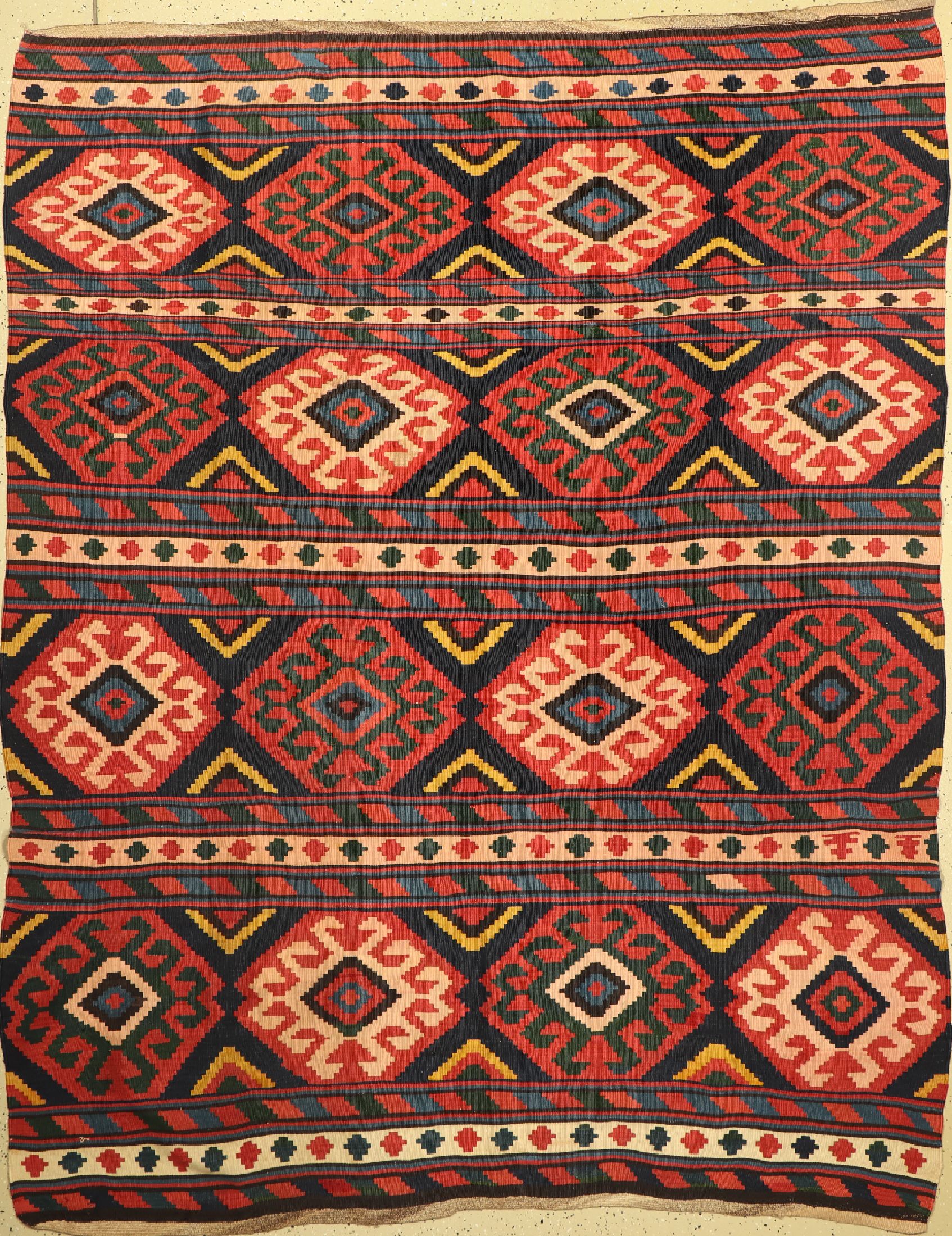 Shahsawan Kelim, Kaukasus, um 1900, Wolle auf Wolle, ca. 255 x 199 cm, EHZ: 2