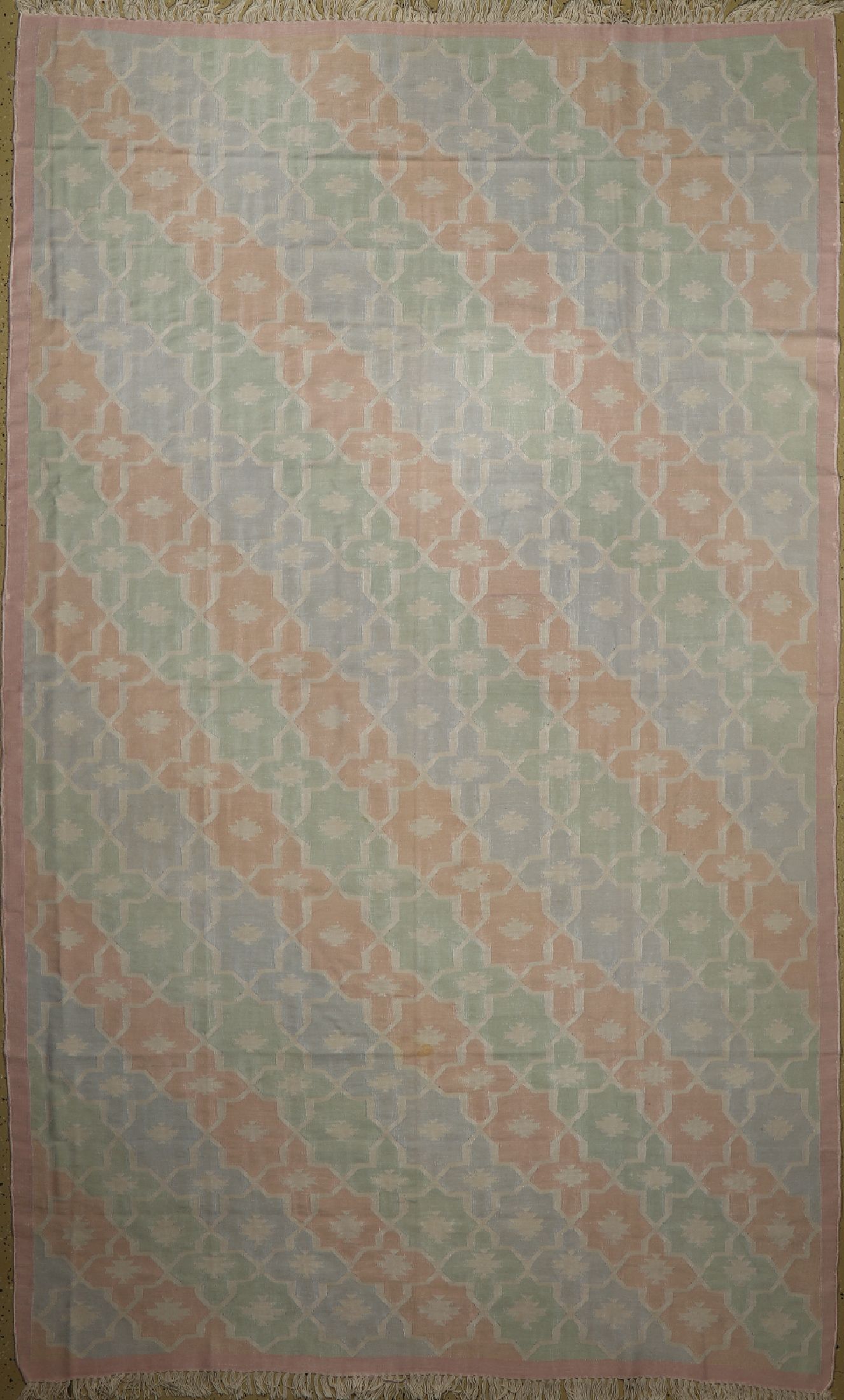 Durie Kelim, Indien, ca. 60 Jahre, merzerisierte Baumwolle, ca. 296 x 182 cm, EHZ: 2