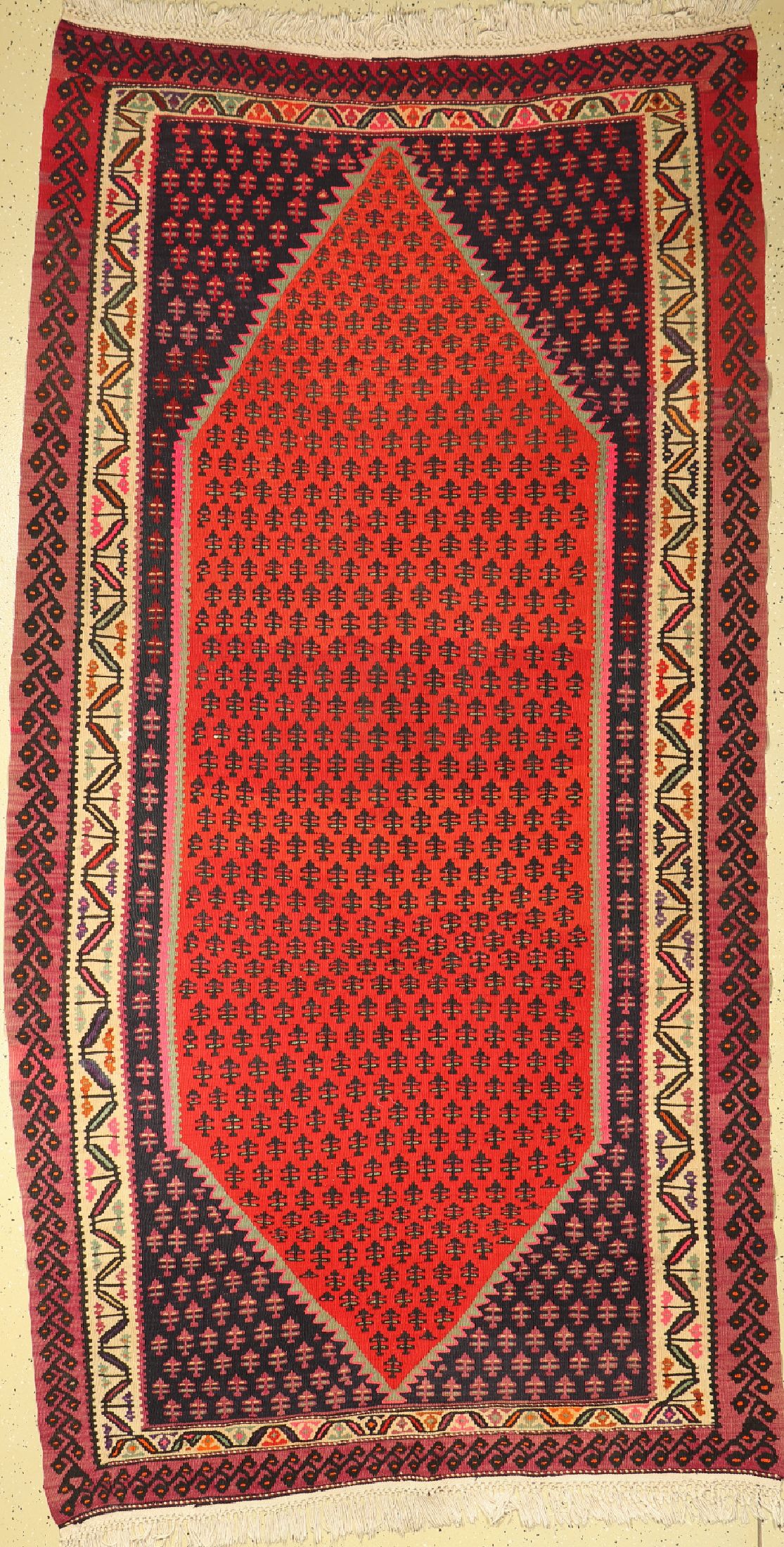 Westpersischer Dorfkelim, Persien, um 1950,Wolle auf Baumwolle, ca. 290 x 156 cm, EHZ: 2