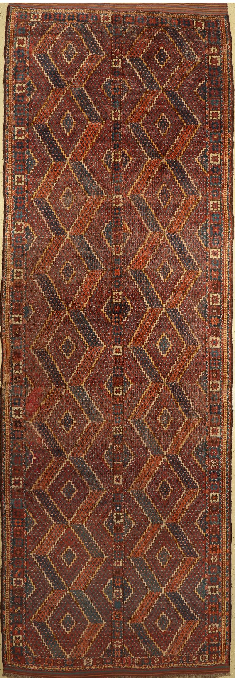 Antiker Beschir, Turkmenistan, 19.Jhd, Wolle auf Wolle, ca. 533 x 174 cm, Alters-und Gebrauchsspuren