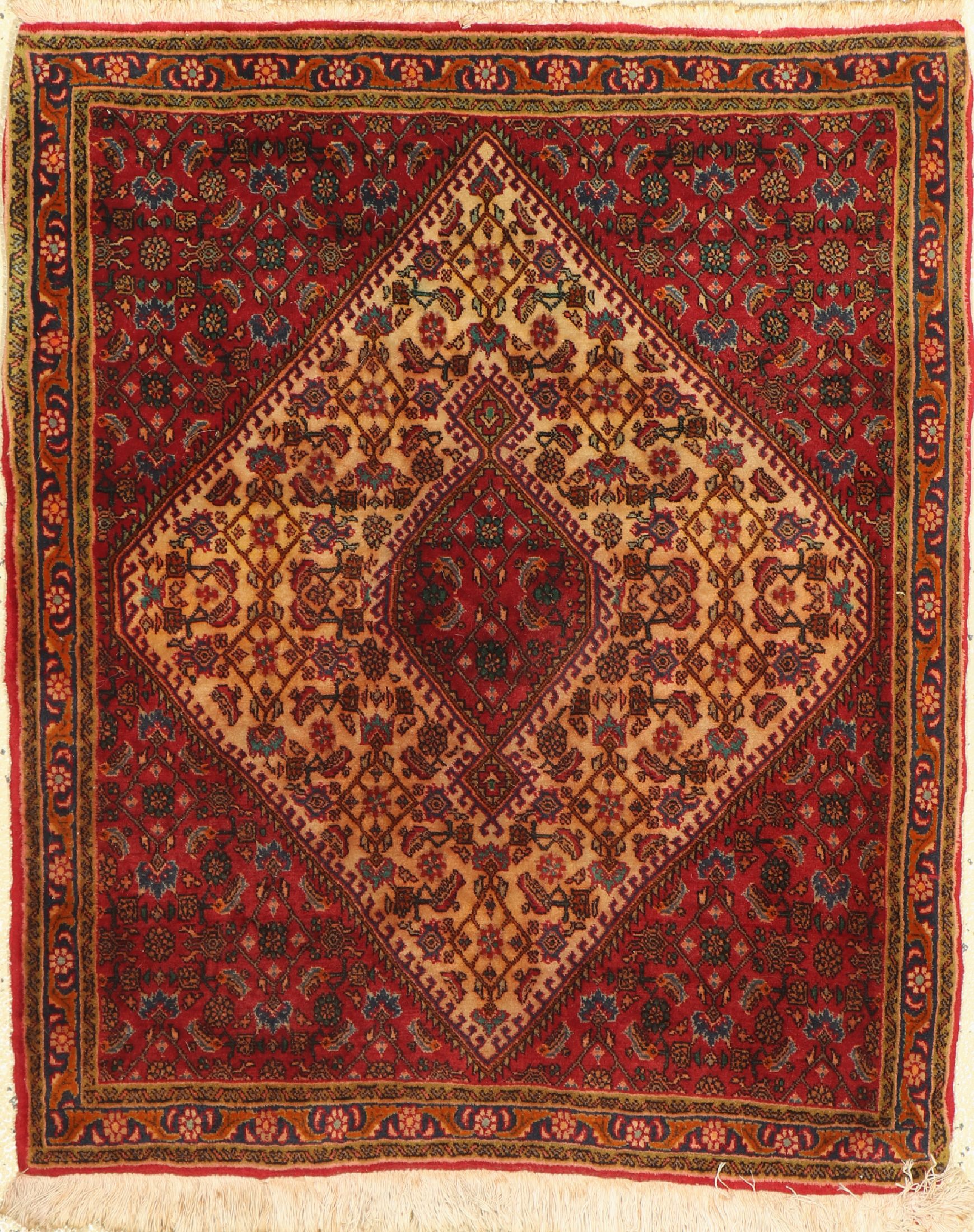 Bidjar Kork fein, Persien, um 1950, Korkwolle, ca. 90 x 75 cm, ca. 500.000 Kn/qm, EHZ: 2