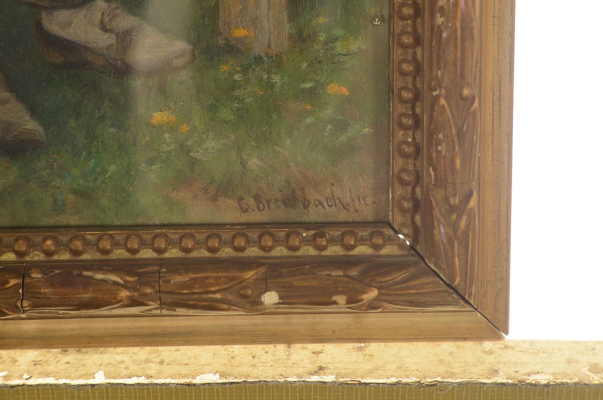Detail a: Carl Breitbach, 1833 Berlin-1904 Kassel, Studium in Paris bei Thomas Couture und in Berlin bei Ludwig Knaus, Mitglied der Künstlerkolonie ...