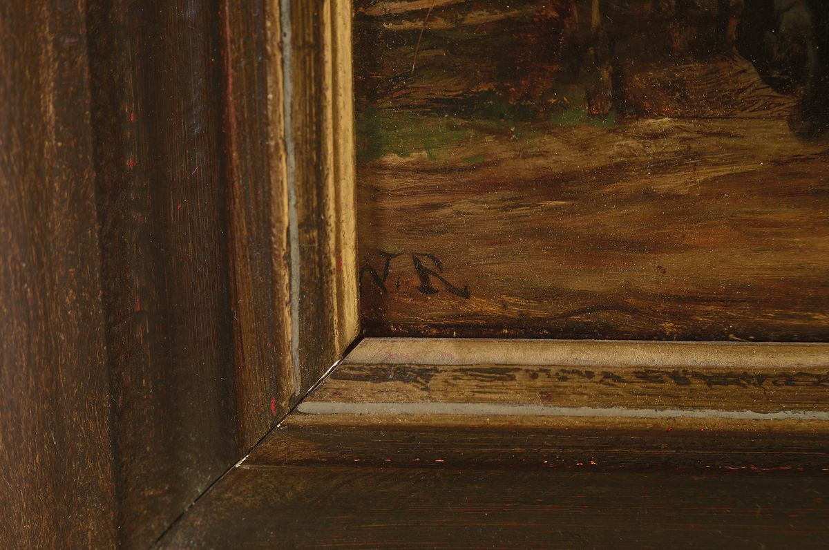 Detail a: Prof. Wilhelm Carl Räuber, 1849 Marienwerder - 1926 München, Studium an den Akademien Königsberg und München, hier: Reitergruppe im Aufbruch zur ...