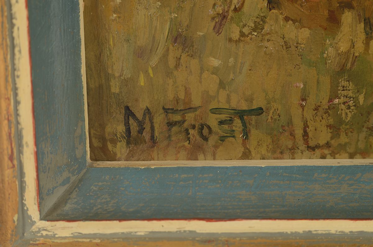 Detail a: Martin Frost, 1875 Breslau-1928 Kampen auf Sylt, Frauen bei der Getreideernte, Öl/ Malkarton, links unten signiert, ca. 37x52cm, R. ca. 45x60cm